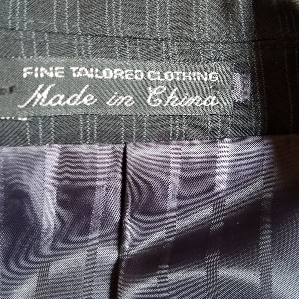 Gray pinstripe suit jacket mens sport coat shadow stripe 42 - Picture 8 of 8